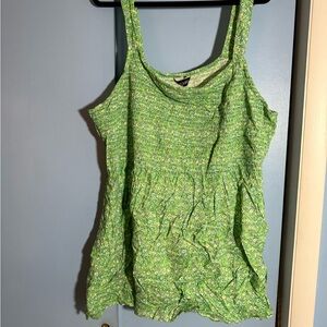 Yours Clothing Green Floral Smocked Women's Top - Size 26/28 - NWT